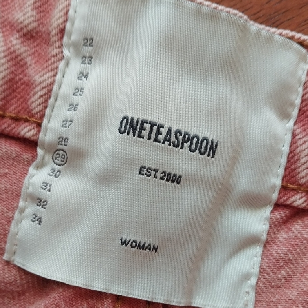 One Teaspoon Pink Acid Wash Rollers Short - Picture 4 of 7